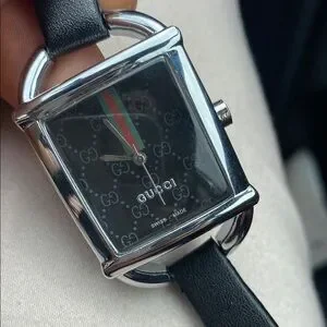 Gucci | Accessories | Gucci Silver And Black Square Watch  display picture 1